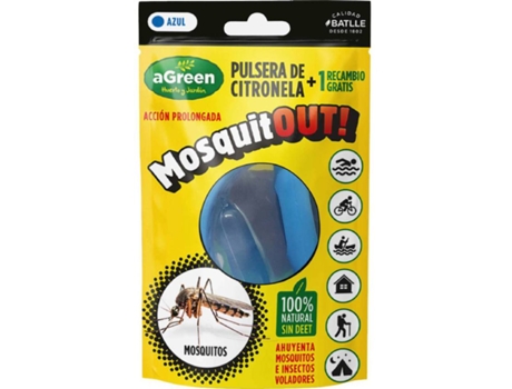 Pulseira Citronela Anti-Mosquitos + Recarga Azul