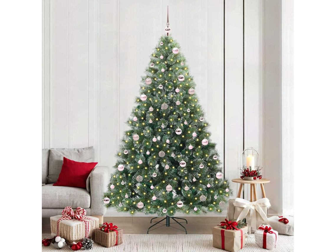 Vidaxl Árvore De Natal Artificial Com 300 Leds Verde 210 Cm Pe E Pvc