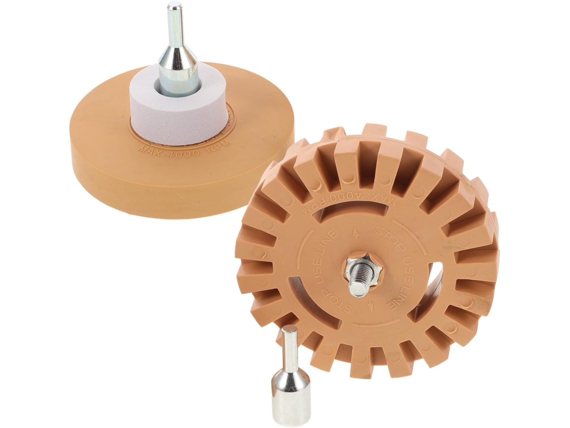 Conjunto De 2 Rodas De Borracha Para Remoção De Adesivo Com Design Serrilhado Para Operação.