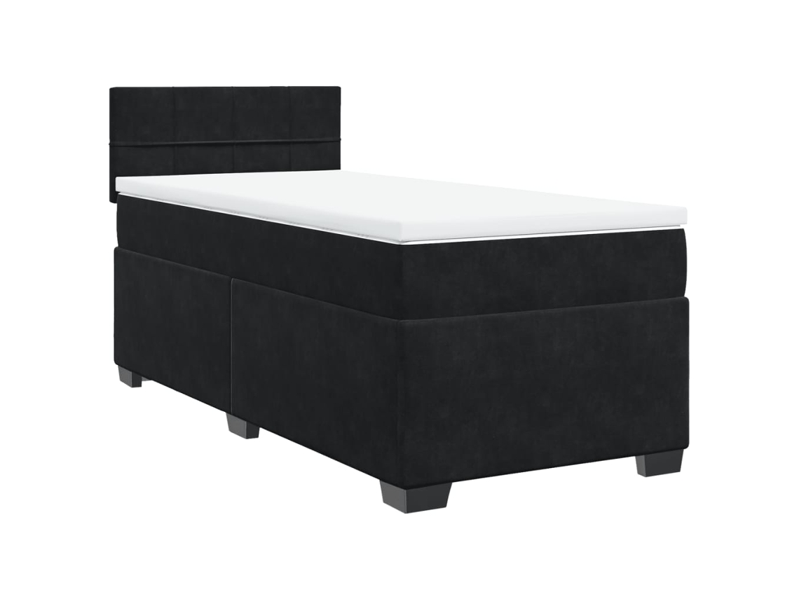 Cama com Molas/colchão 80x200 Cm Veludo Preto MAISON EXCLUSIVE