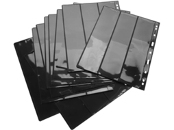 Vicasky Lote De 10 Feuilles De Rangement Para Timbres - 3 Fentes - Fond Noir - Pet