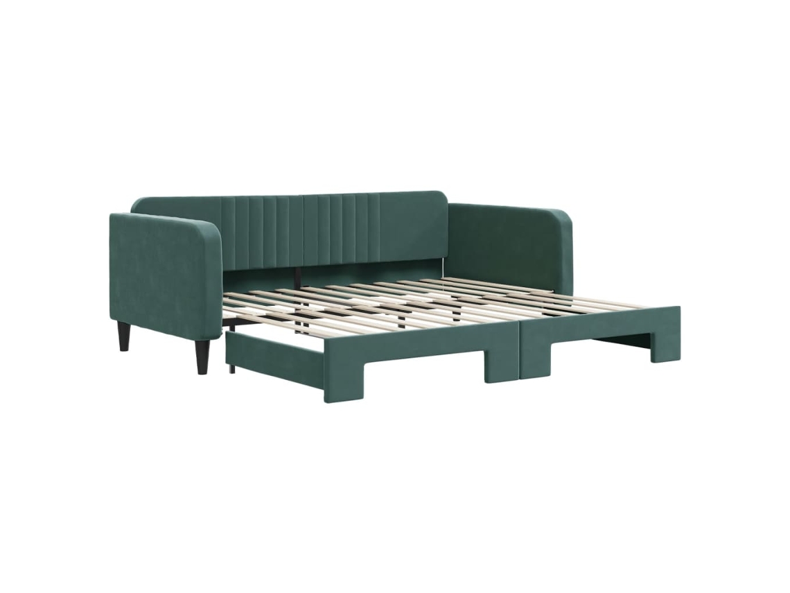 Sofá-cama Com Gavetão Vidaxl Verde Veludo