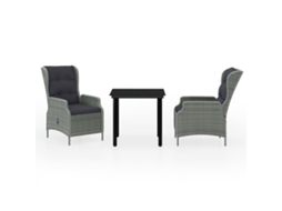 Garden Dining Set, Garden Dining Sets Vidaxl Cinzeto Rattan / Vime (80 Cm Table Length)