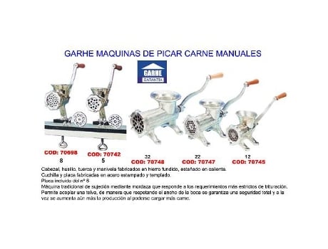 Garhe maquina picar carne manual n  32   00032