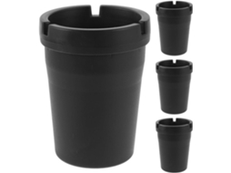 Cinzeiro Portátil Para Carro Shineofi Em Plástico Preto, Design Compacto E Estrutura Leve, Conjunto De 4