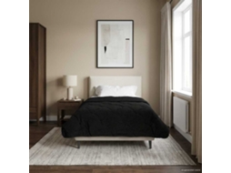 Vidaxl Edredom De Verão Simples 140 X 220 Cm Verão Preto Respirável