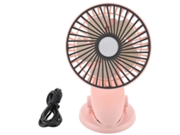 Mini Ventilador Usb Clip Rechargeável Ajustável Rosa