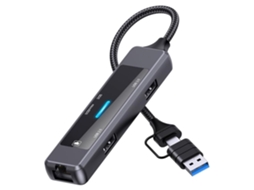 Lurelia Hub Usb-c 5 Em 1 Com Rj45, Leitor Sd/tf, Usb 3.0