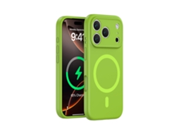 (verde-amarelo, Iphone 17 Pro Max) Capa De Silicone Líquido Para Iphone, Forte Fixação Magnética, Proteção Completa, Design Minimalista.