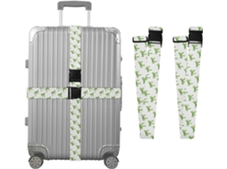 Conjunto De 2 Cintas Bagagem Com Estampa Aquarela Verde, Ideais Para Malas De Viagem, Acessórios Para Bagagem