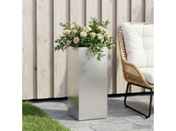 Vidaxl Vaso De Jardim Prateado 20 X 20 X 40 Cm Aço Galvanizado