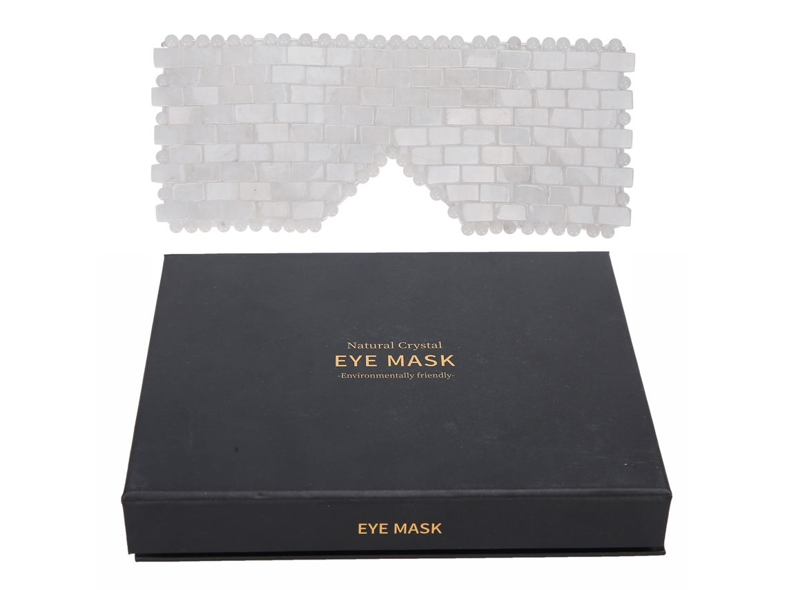 Máscara Facial Relaxante para os Olhos com Massageador de Pedra de Jade Natural, Reduz Olheiras AQUAFORGE