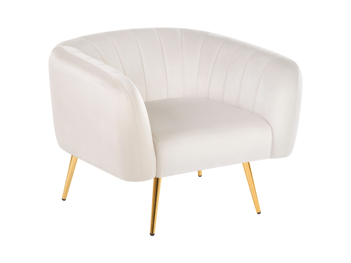 Sillón Beliani Laconia De Terciopelo Blanco 85x76x70