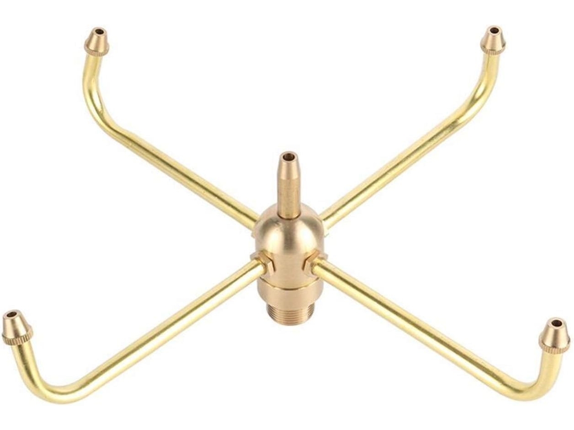 Aspersor de Jardim Giratório Latão com Rosca 3/4" e 1/2", Bico Automático para Fontes em Jardins, Pátios,