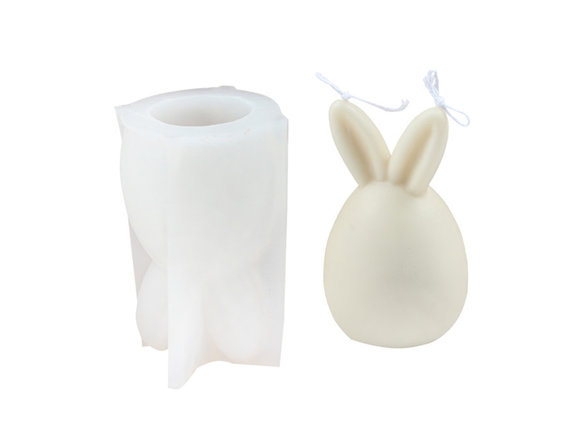 Laxiscreed Mold De Silicone Para Velas Redonda Com Orelhas De Ovo E Coelho, Ideal Para Páscoa