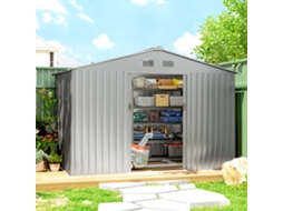 Galpão Metálico Externo Para Jardim 4,9m² (277x195x192cm) Cinza - Armazenamento De Ferramentas