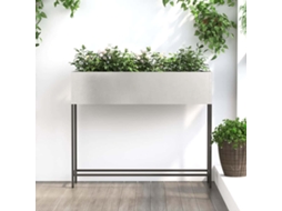 Vidaxl Vaso Elevado Para Jardim Prateado 100 X 26 X 82 Cm