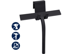 Rodo de Banho Silicone Multifuncional para Porta Vidro Chuveiro Banheiro Janela Espelho Azulejos Limpeza Preto 9' Polegadas UISAVE
