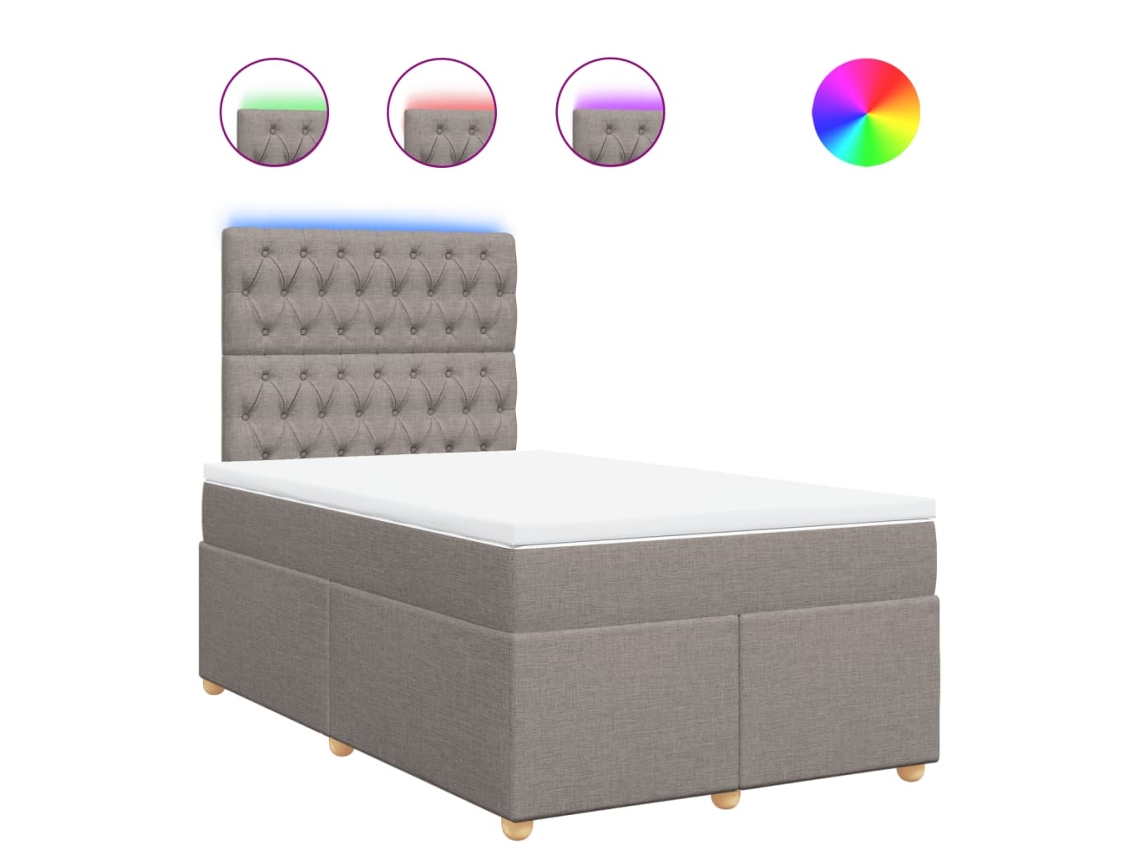 Cama Boxspring com Colchão 120x190 cm Tecido Castanho Acinzentado MAISON EXCLUSIVE