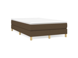Vidaxl Cama Boxspring Com Colchão 120x190 Cm Tecido Castanho-escuro