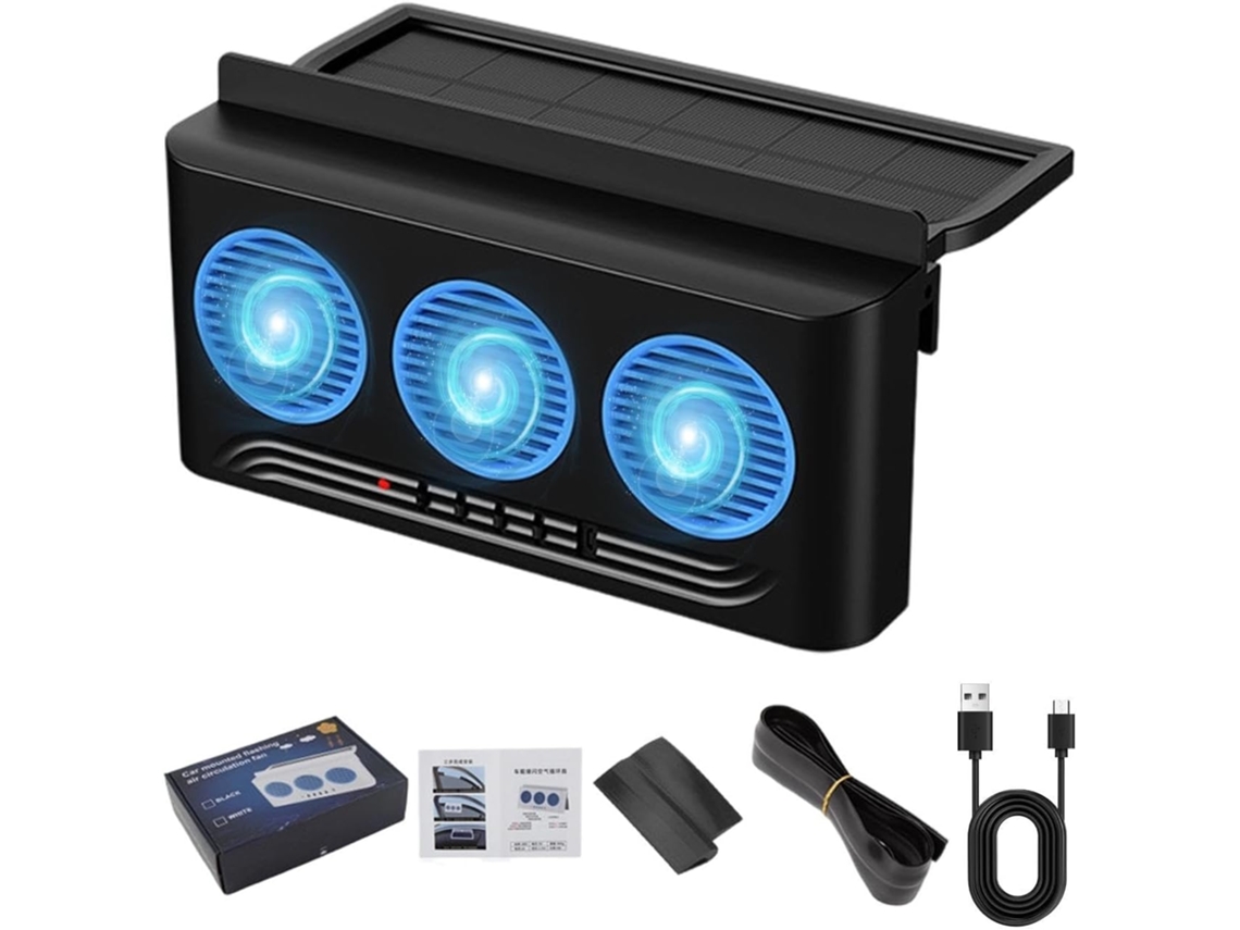 Ventilador Genérico Para Janela De Carro – Ventilação Movida A Energia Solar, Sistema De Exaustão Com Três Saídas