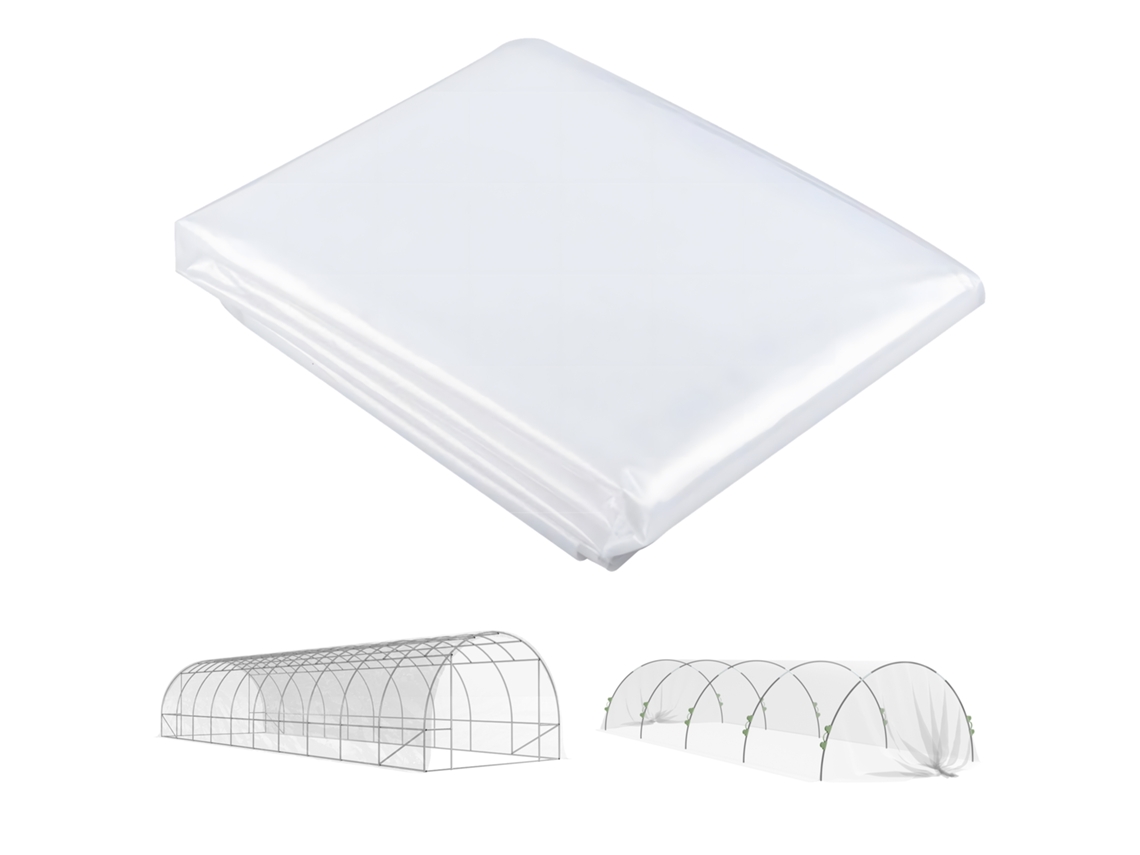 Lona de estufa de plástico, resistente a raios UV, 6x10 m, transparente | S/MARCA