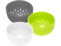 Conjunto De 3 Peneiras De Silicone, 3 Cores, Mini Peneira Para Conservas E Escorredor, Utensílios De Cozinha Que Economizam Espaço