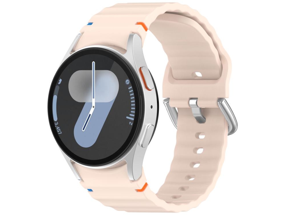 Bracelete para Samsung Galaxy Watch 7 Silicone com Grãos Ondeado e Fivela Rosa XIAOMOYU (40/44mm)