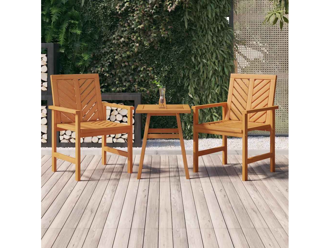 Vidaxl 3 Pcs Conjunto Lounge De Jardim Madeira De Acácia Maciça
