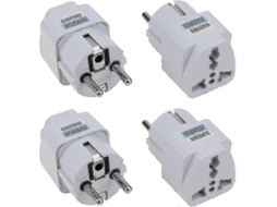 Adaptador De Tomada Universal Para Viagem França/europa Com Certificação Internacional Ce Branco Hengjian