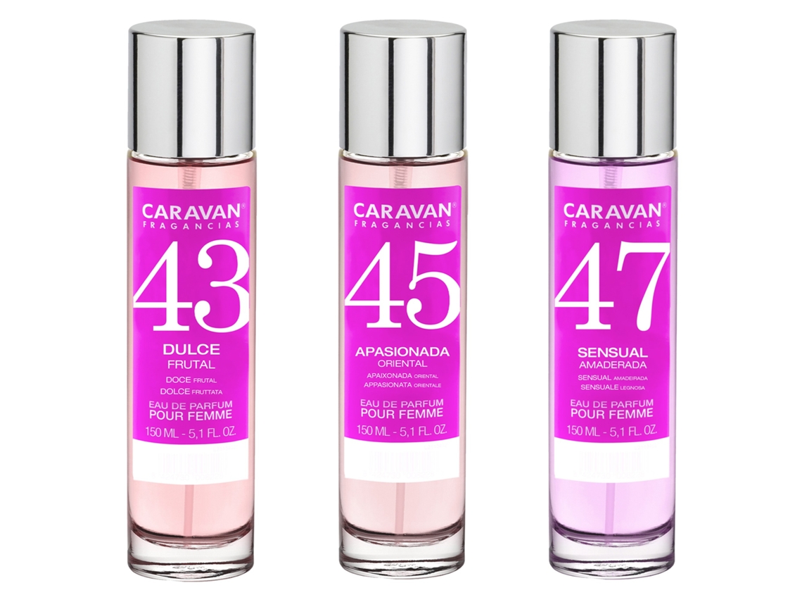 3X Perfume Feminino Nº45 Nº43 Nº47 150Ml CARAVAN