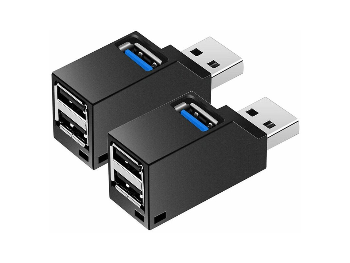 Kit com 2 Hubs Usb Mini Usb 3.0 de 3 Portas para Pc, Notebook, Pen Drive e Leitor de Cartões Móvel AQUAFORGE