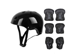 Conjunto de 6 protetores AQUAFORGE, joelho, cotovelo e pulso, para crianças que praticam patinação, verde