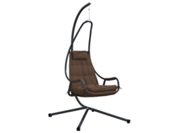 Conjunto 1 Cadeira Suspensa Tipo Ovo Vidaxl Castanho Aço (94 X 107 X 196,5 Cm)