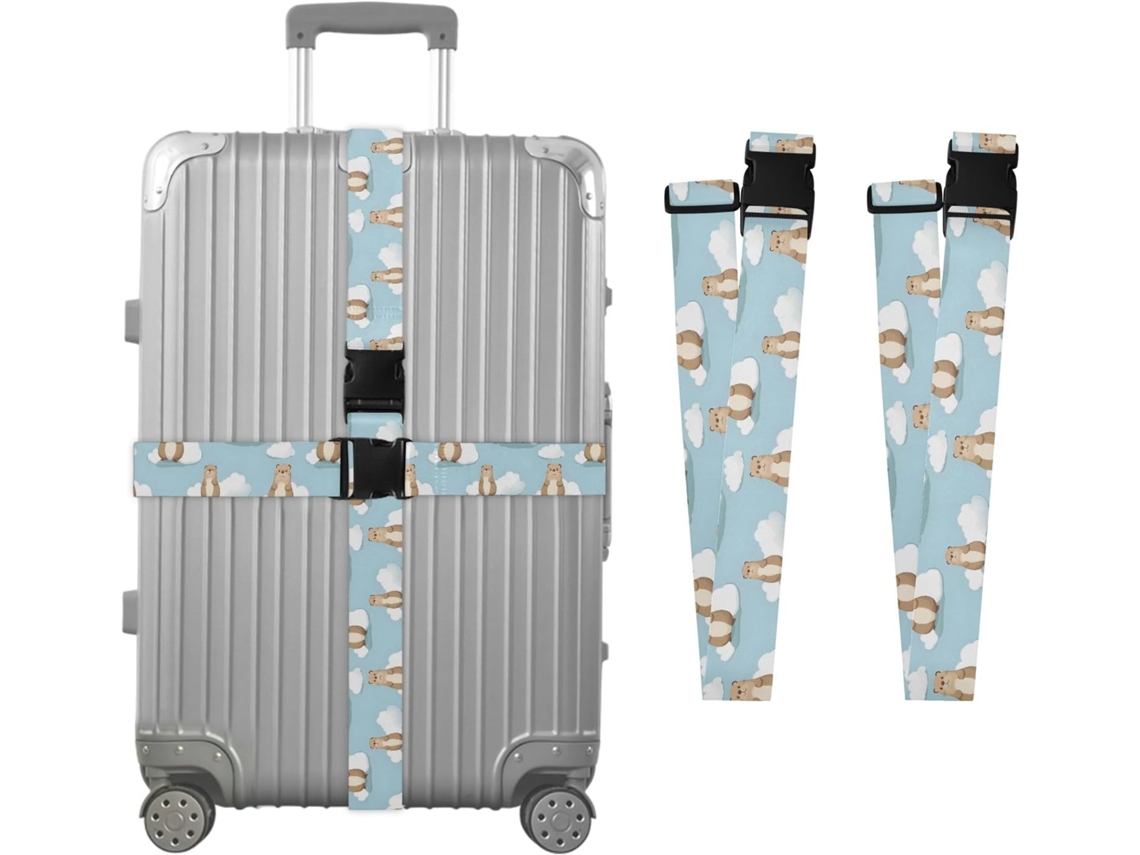 Conjunto De 2 Cintas Bagagem Personalizadas Groundhog Cloud Com Fivelas
