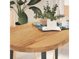 Vidaxl Tampo De Mesa 120x60x4 Cm Carvalho Maciça Oval Castanho-claro