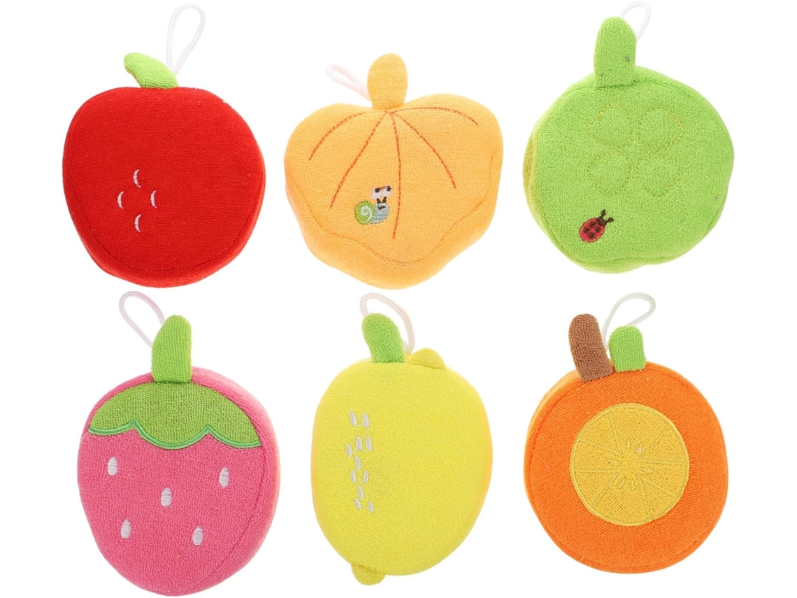 Conjunto De 6 Escovas Banho Healvian Com Aroma Frutas Para Bebês, Esponja Macia E Esfoliante Para Crianças Pequenas