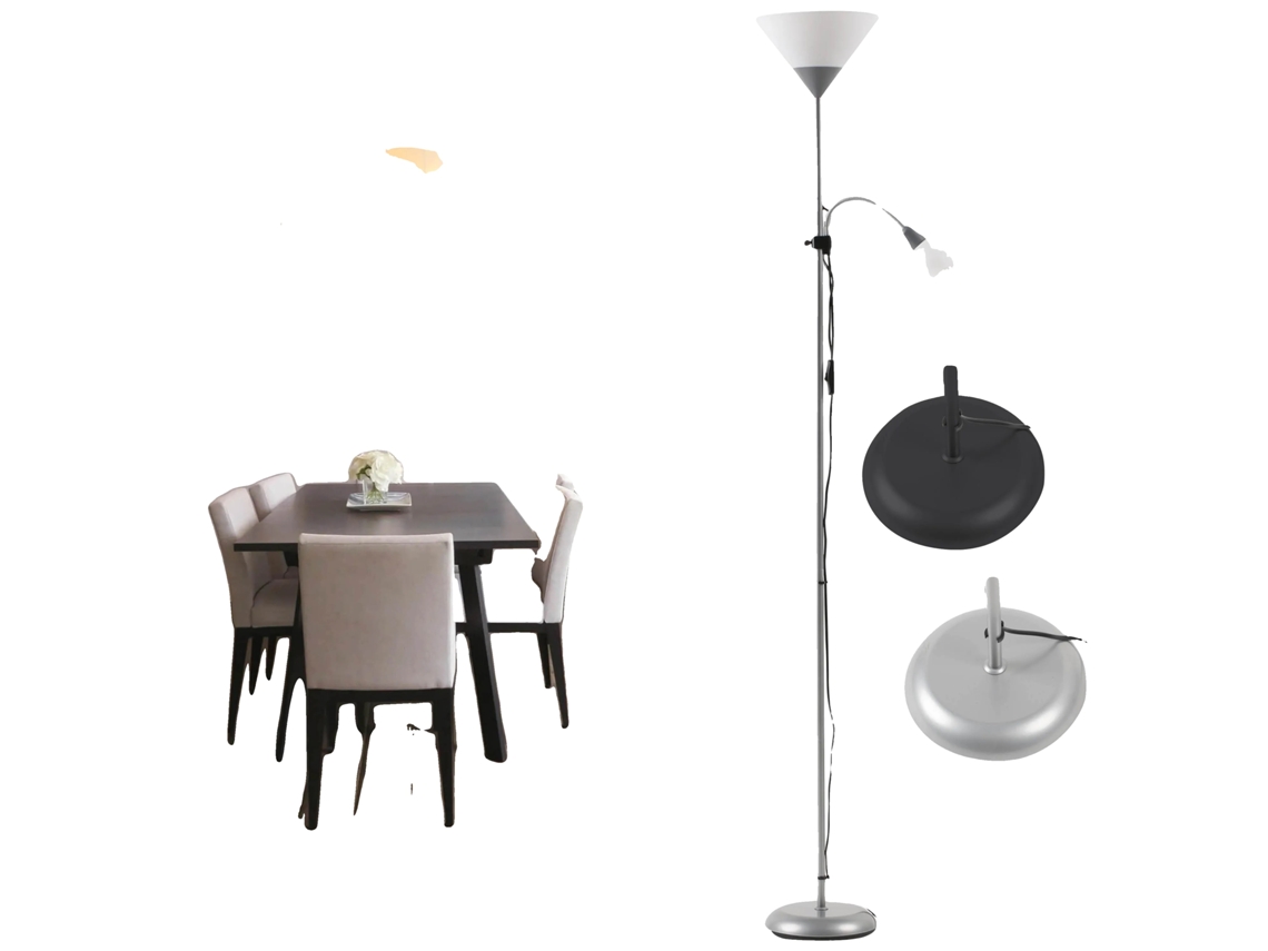 Luminária De Piso, Altura Ajustável, Iluminação Eficiente Em Energia, 1.8m Prata