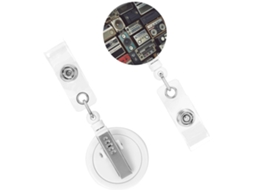 Suporte retrátil para crachá, bobinas de identificação resistentes, montagem na parede, design clássico de boombox, suporte