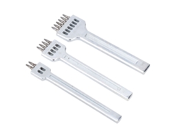 3 Pcs Cincel De Puntas Para Cuero Hcs Espaciado 4mm Herramienta De Perforación De Costura 2+4+6 Puntas