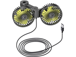 Ventilador De Carro Com Duas Cabeças, 12v, Ventilador De Resfriamento Para Encosto E Assento, Rotação De 360 Graus