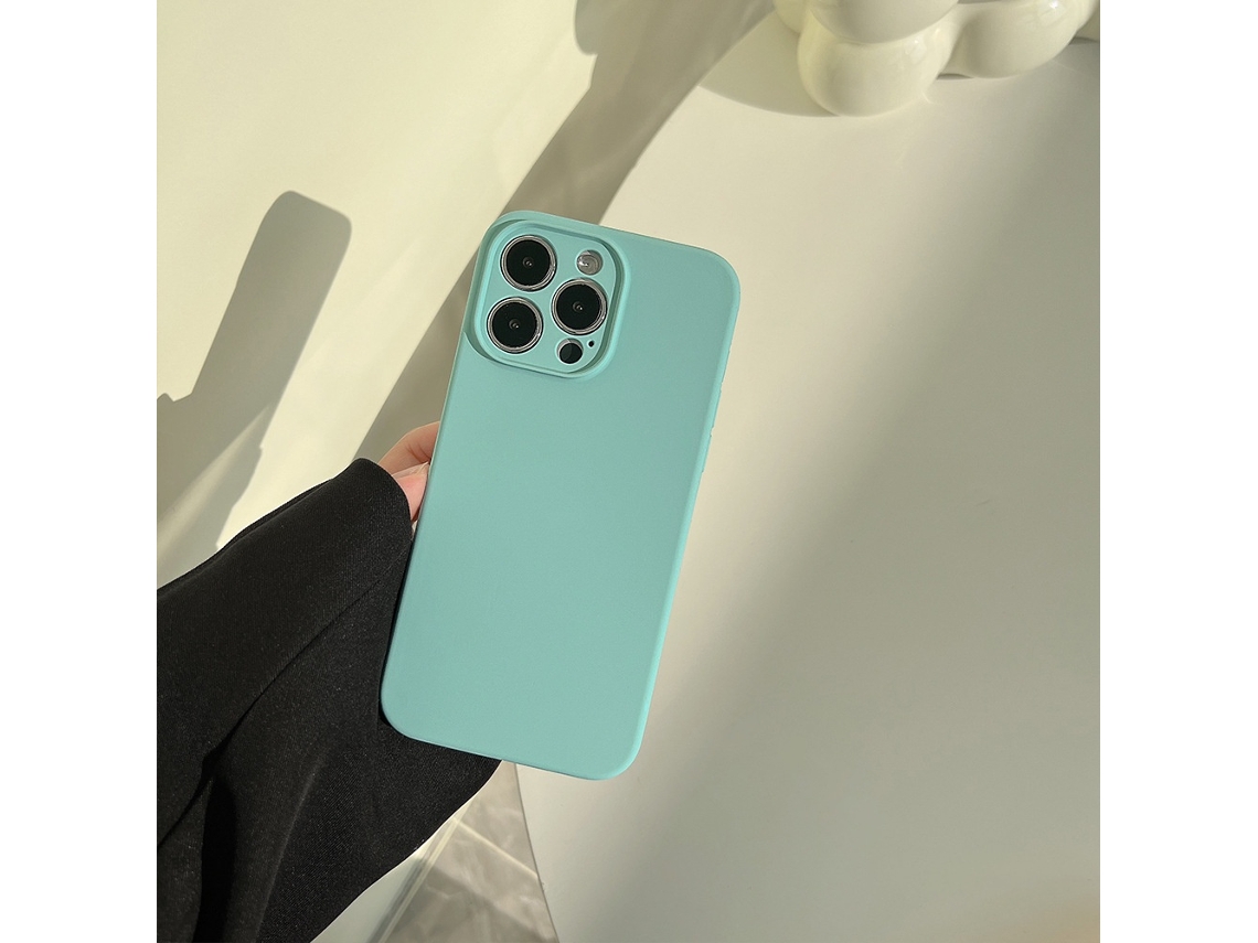 Capa Para Iphone 17 Pro Em Silicone Líquido Azul Gelo.