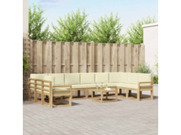 Vidaxl Conjunto De Sofás Para Exterior 11 Unid. Branco E Creme