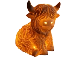 Luminária De Mesa Pequena Em Resina Com Figura Vaca, Ideal Para Quarto