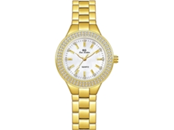 Lurelia Relógio Feminino, Movimento De Quartzo, Detalhes Com Strass, Aço Inoxidável, Prata, Dourado