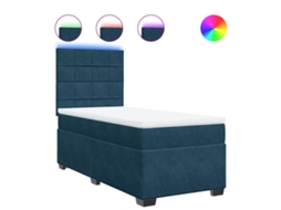 Box Spring Bed, Box Spring Beds Vidaxl Azul Veludo (80 X 200 Cm)