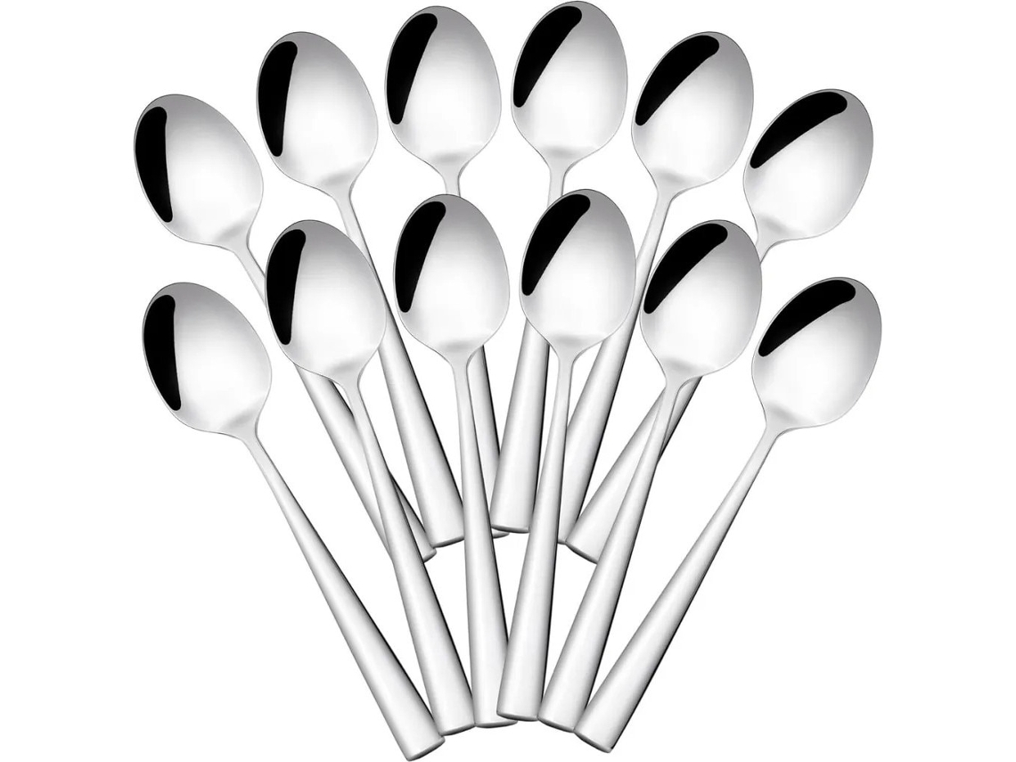 12 Peças Jantar Inox Design Moderno Eleger Brilho Alto Facilidade De Limpeza
