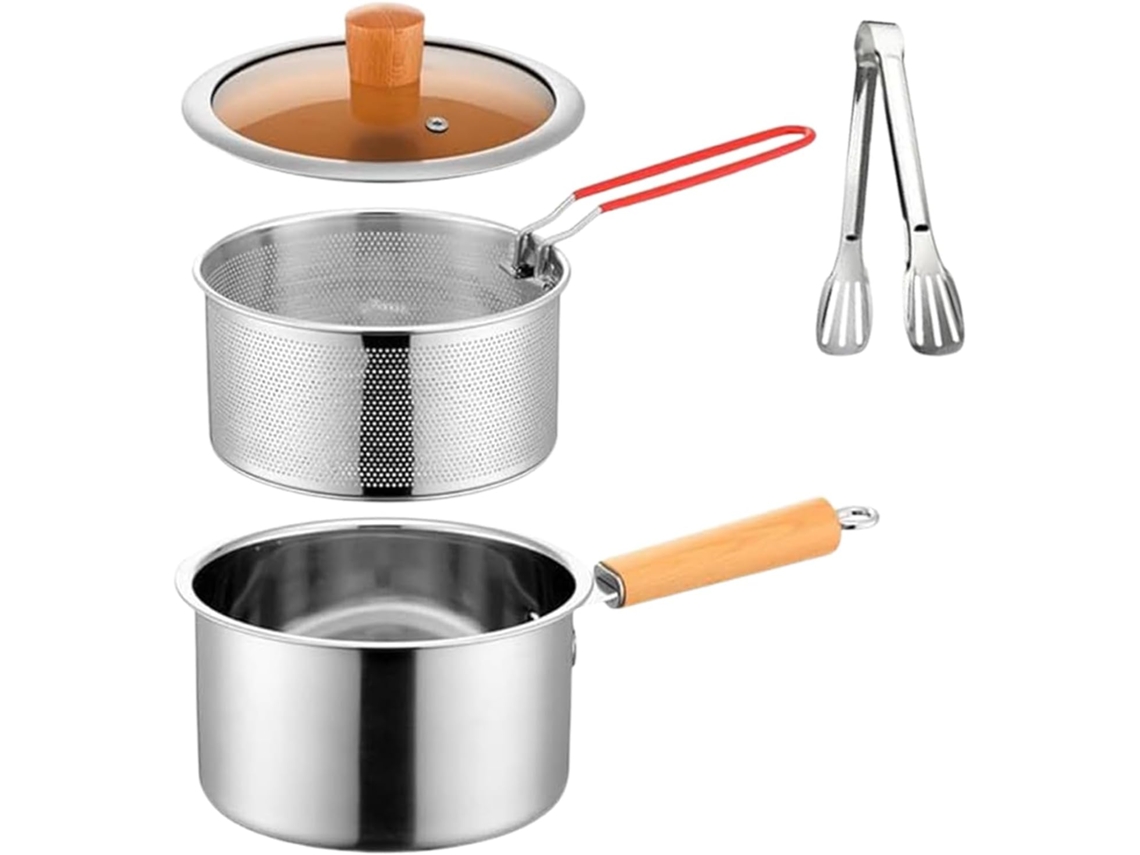 Frigideira Funda Com Cesto E Escorredor De Óleo Para Fritar.