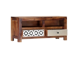 Móvel De Tv | Armário Para Tv | Suporte De Tv 90x30x40 Cm Madeira De Sheesham Maciça Wsd909841 Lovely Home
