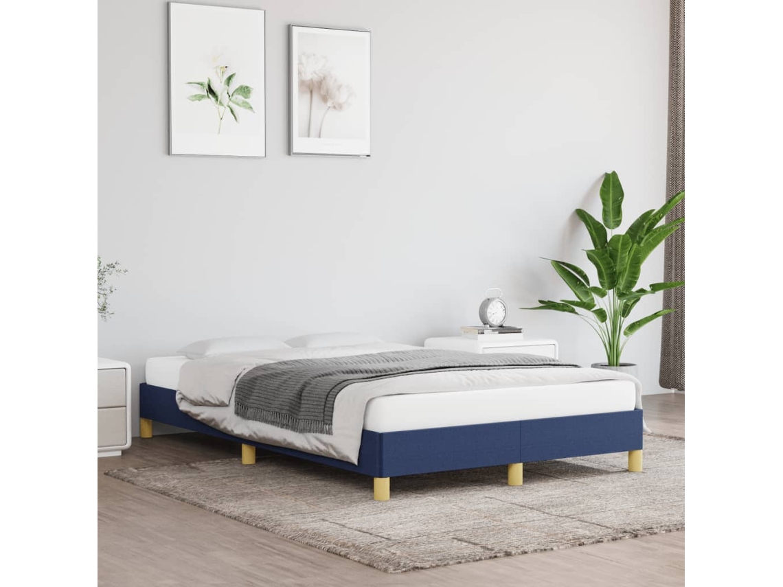 Estrutura De Cama Sem Colchão 120x200 Cm Tecido Azul